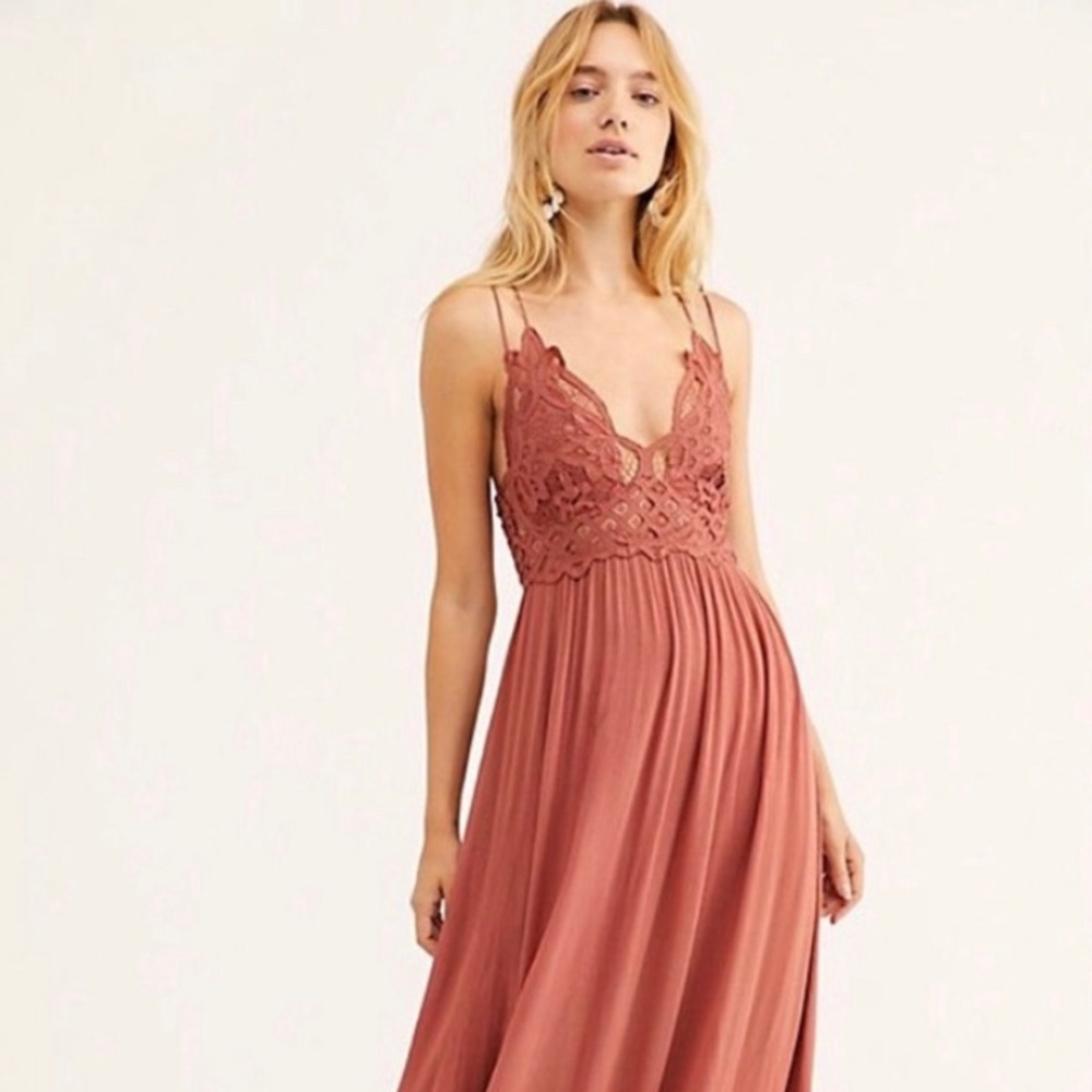 NWT Free People Adella Maxi Slip Dress Copper